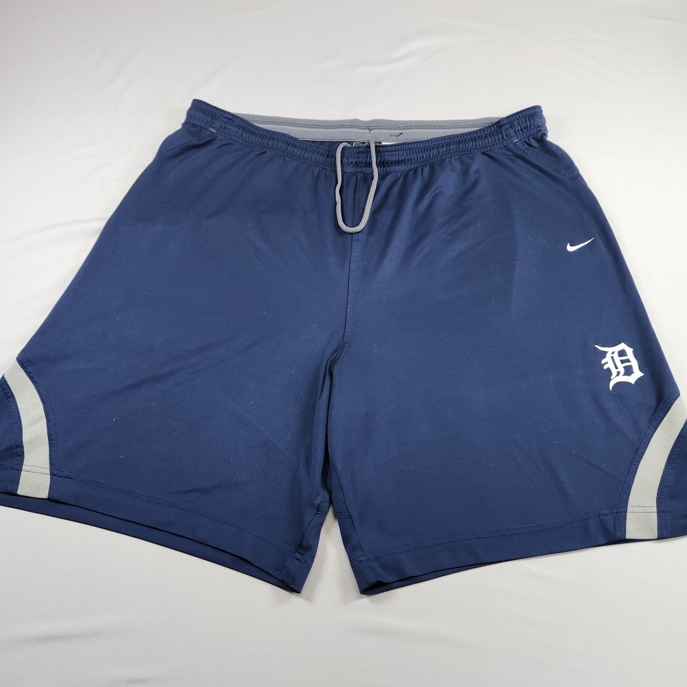 Nike Detroit Tigers Shorts Men XL Blue MLB Authentic Practice Training Gym